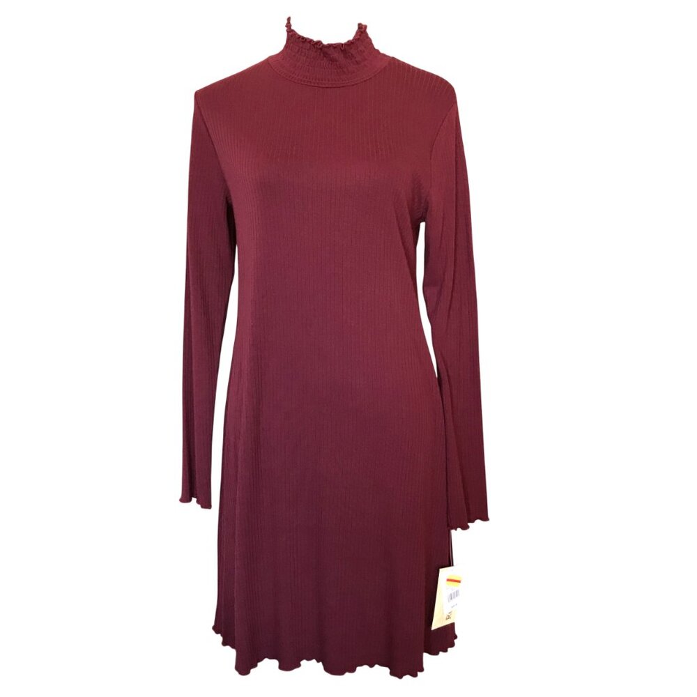 NWT Rewind Pullover Ribbed Knit Dress Mock Turtleneck Magenta XL